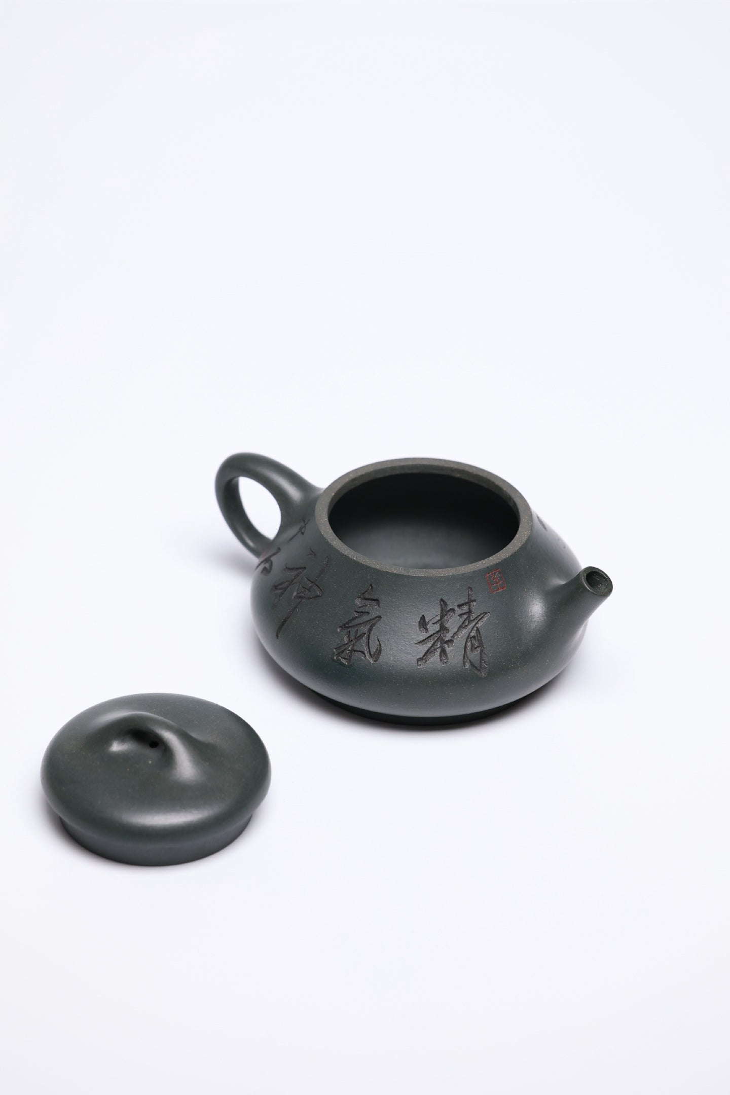 研高经典之作【柱瓢】 泥料 景舟绿泥 容量 300cc 作者：韩小虎 研究员级高级工艺美术师