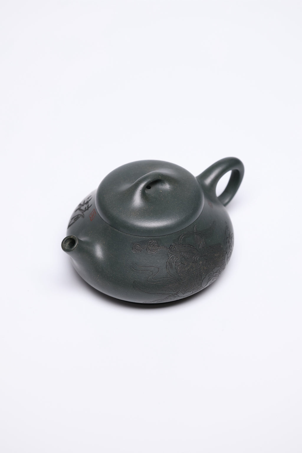 研高经典之作【柱瓢】 泥料 景舟绿泥 容量 300cc 作者：韩小虎 研究员级高级工艺美术师