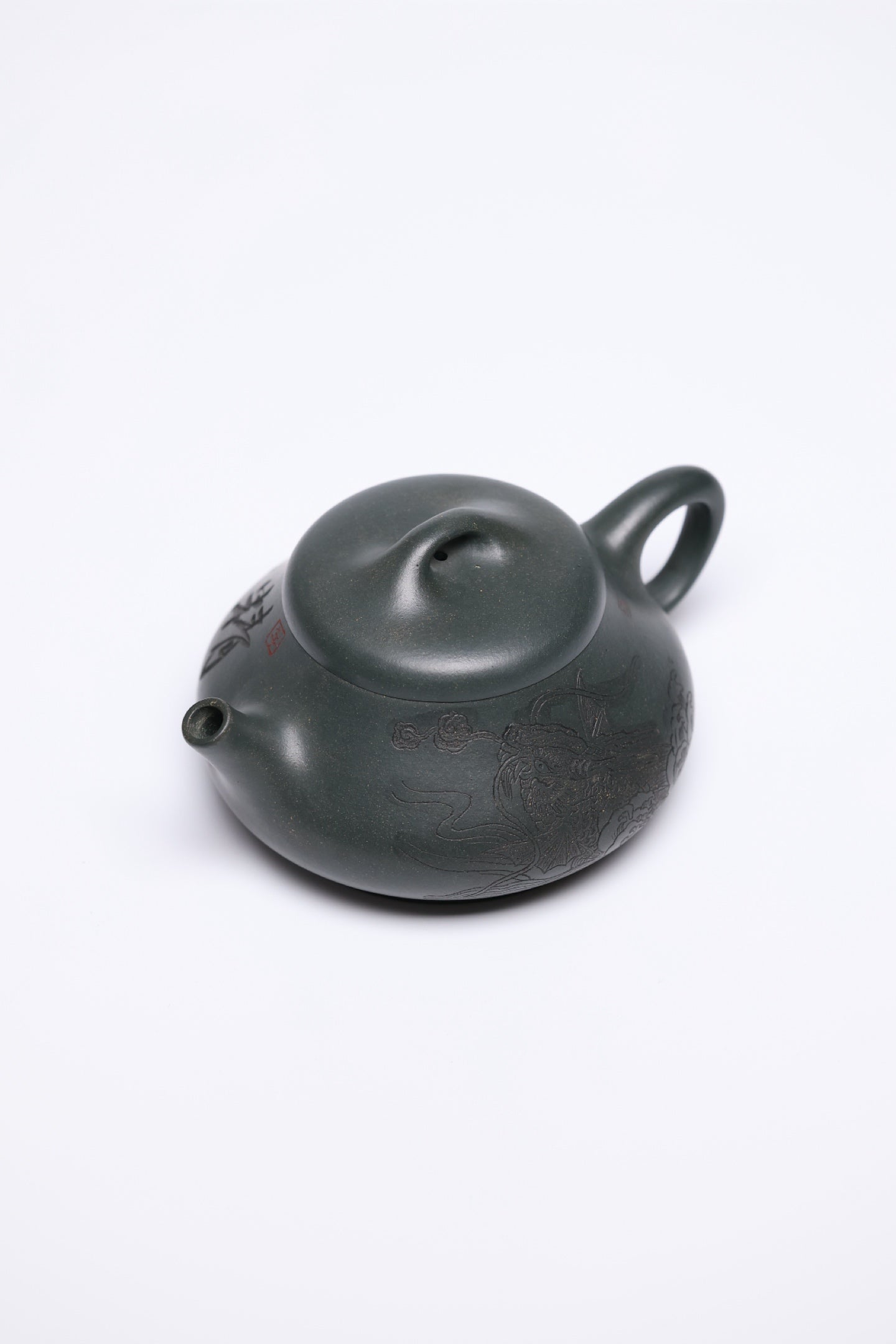 研高经典之作【柱瓢】 泥料 景舟绿泥 容量 300cc 作者：韩小虎 研究员级高级工艺美术师