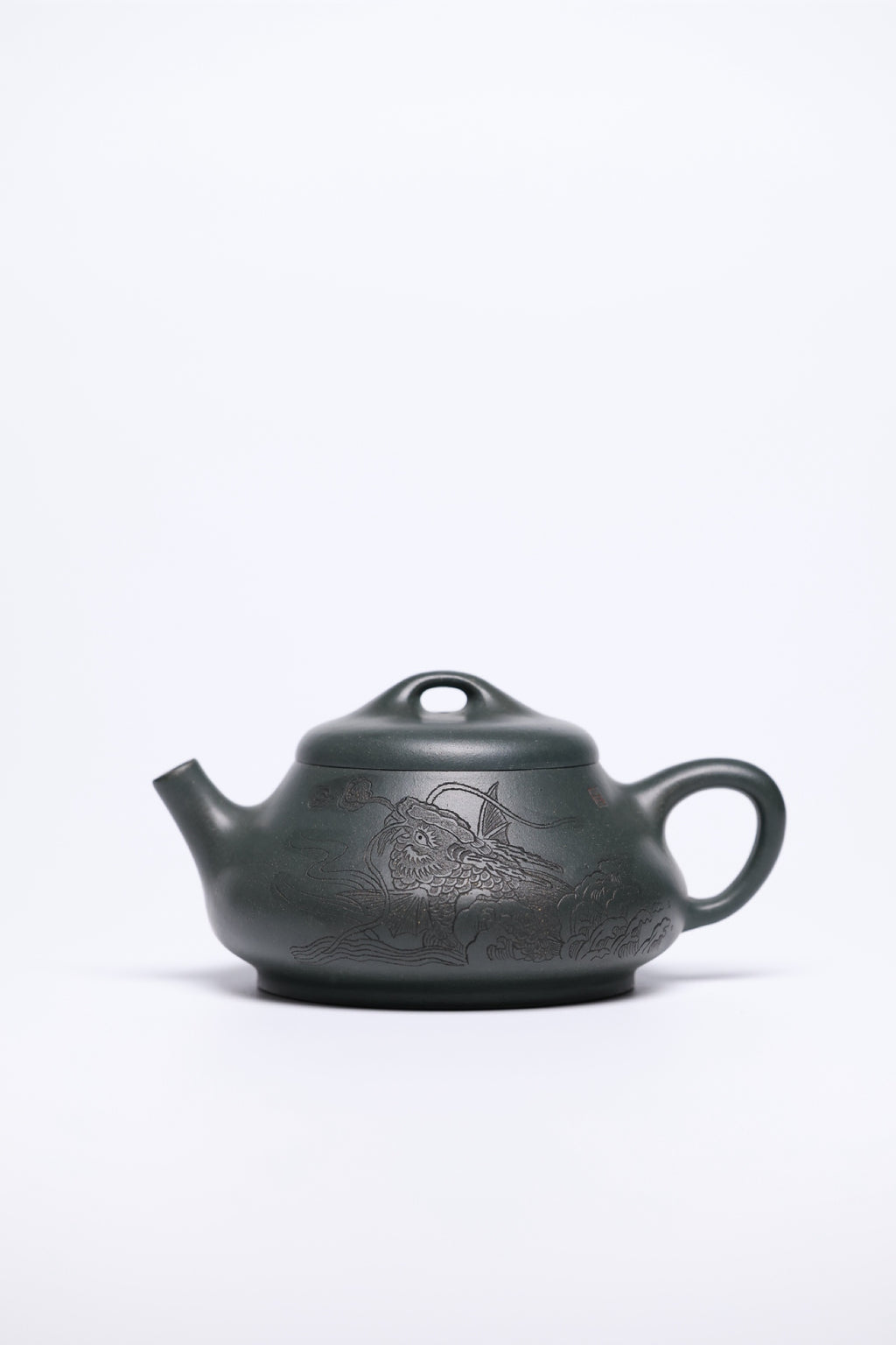 研高经典之作【柱瓢】 泥料 景舟绿泥 容量 300cc 作者：韩小虎 研究员级高级工艺美术师