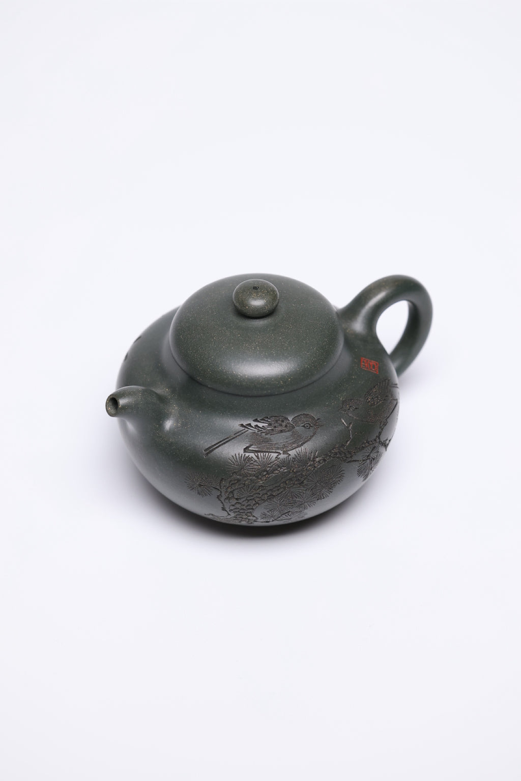 研高经典之作【柿圆】 泥料 景舟绿泥 容量 280cc 作者：韩小虎 研究员级高级工艺美术师 - ZishaTeapotChina