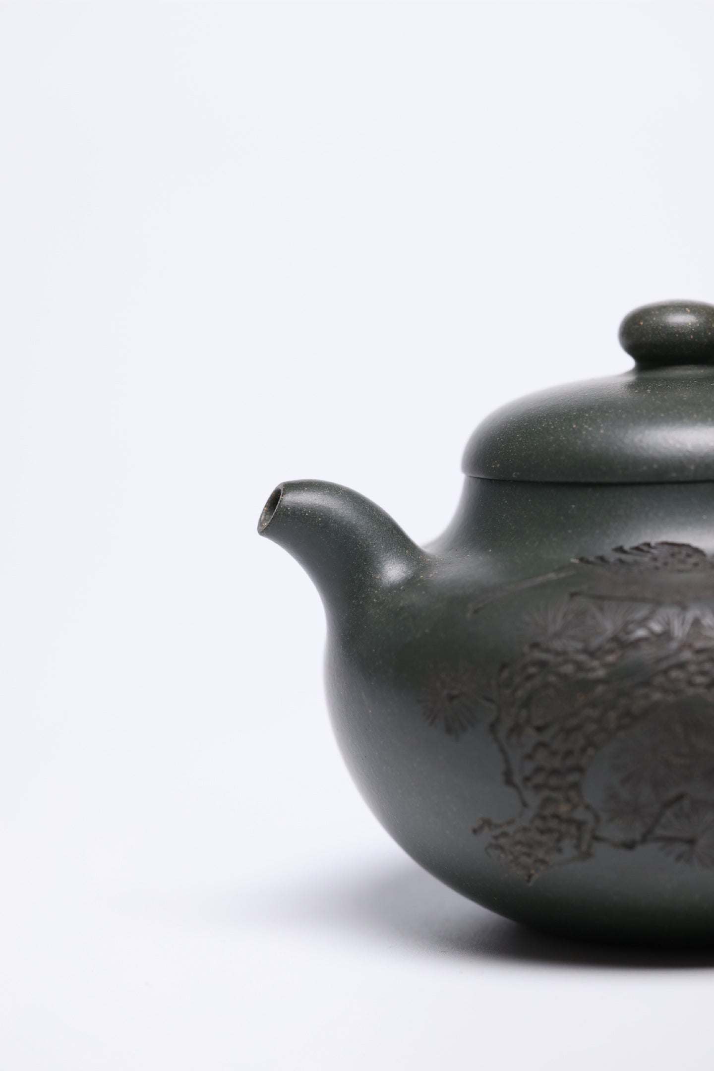 研高经典之作【柿圆】 泥料 景舟绿泥 容量 280cc 作者：韩小虎 研究员级高级工艺美术师