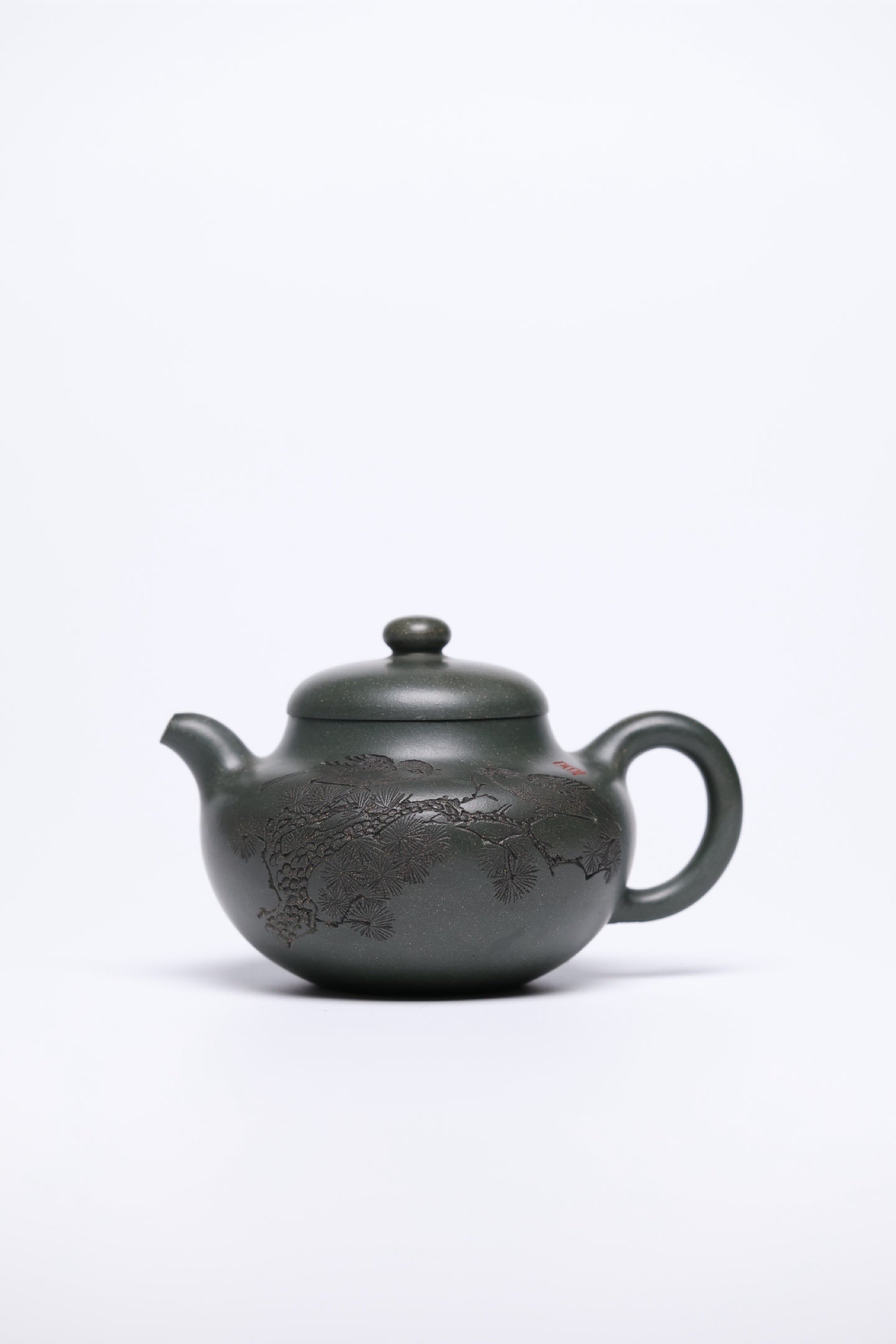 研高经典之作【柿圆】 泥料 景舟绿泥 容量 280cc 作者：韩小虎 研究员级高级工艺美术师 - ZishaTeapotChina