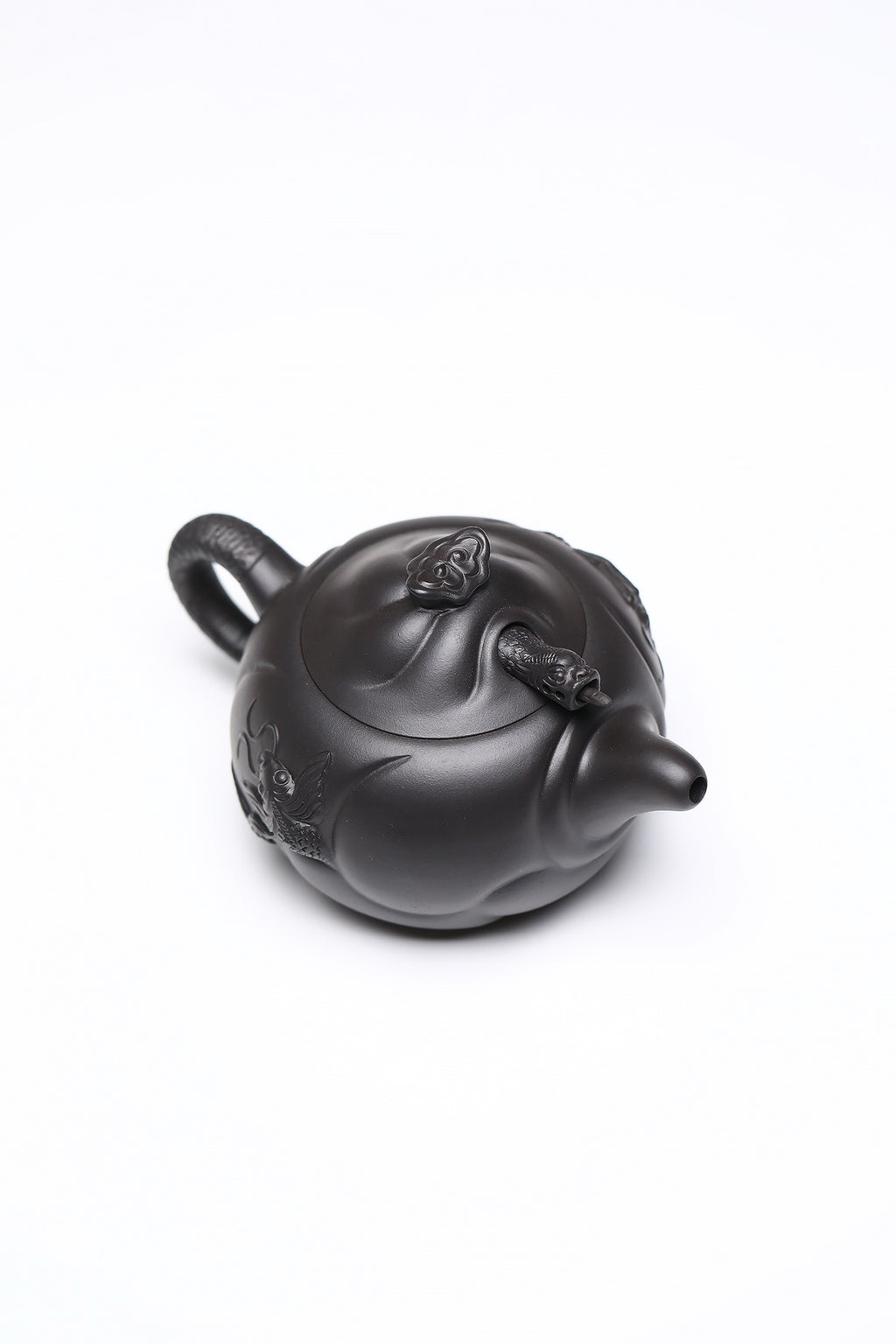 研高经典之作【云龙壶】 泥料：极品高黑料 容量：350cc 作者：韩小虎 研究员级高级工艺美术师