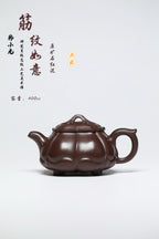 研高经典之作【筋文如意】 泥料：极品石红 容量：400cc 作者：韩小虎 研究员级高级工艺美术师