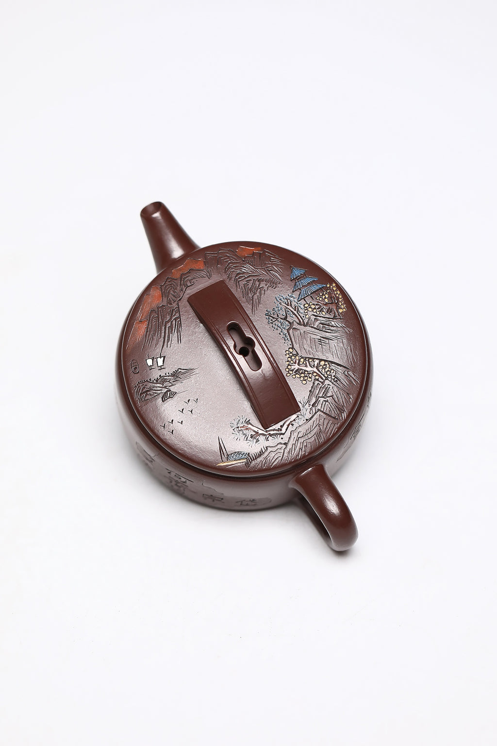 研高经典之作【汉瓦】 泥料：极品紫朱泥 容量：150cc 作者：韩小虎 研究员级高级工艺美术师
