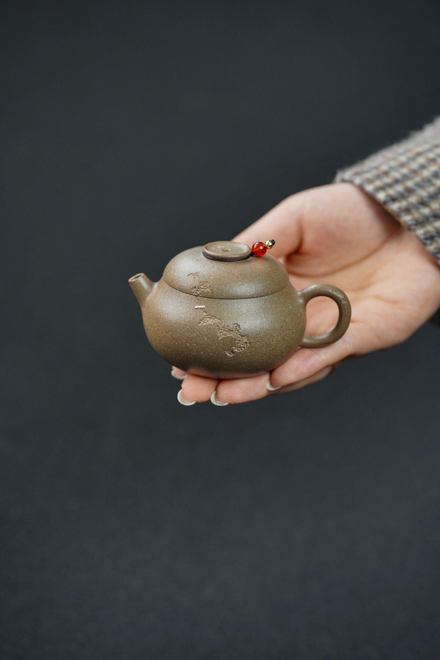 慕古小巨轮·精品把玩器·75cc 独家设计 手工编钮 描银钉 灵动精巧 全手琢砂