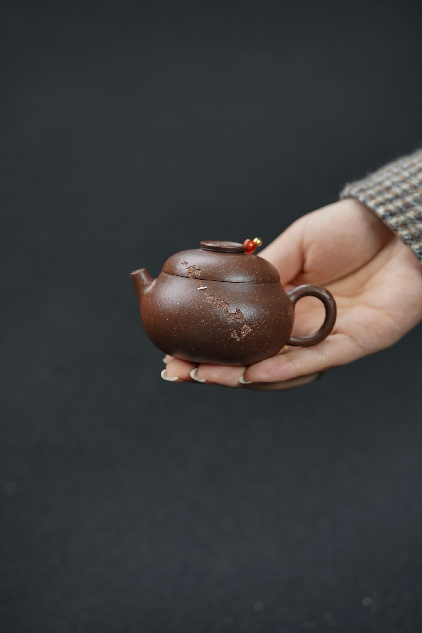 慕古小巨轮·精品把玩器·75cc 独家设计 手工编钮 描银钉 灵动精巧 全手琢砂