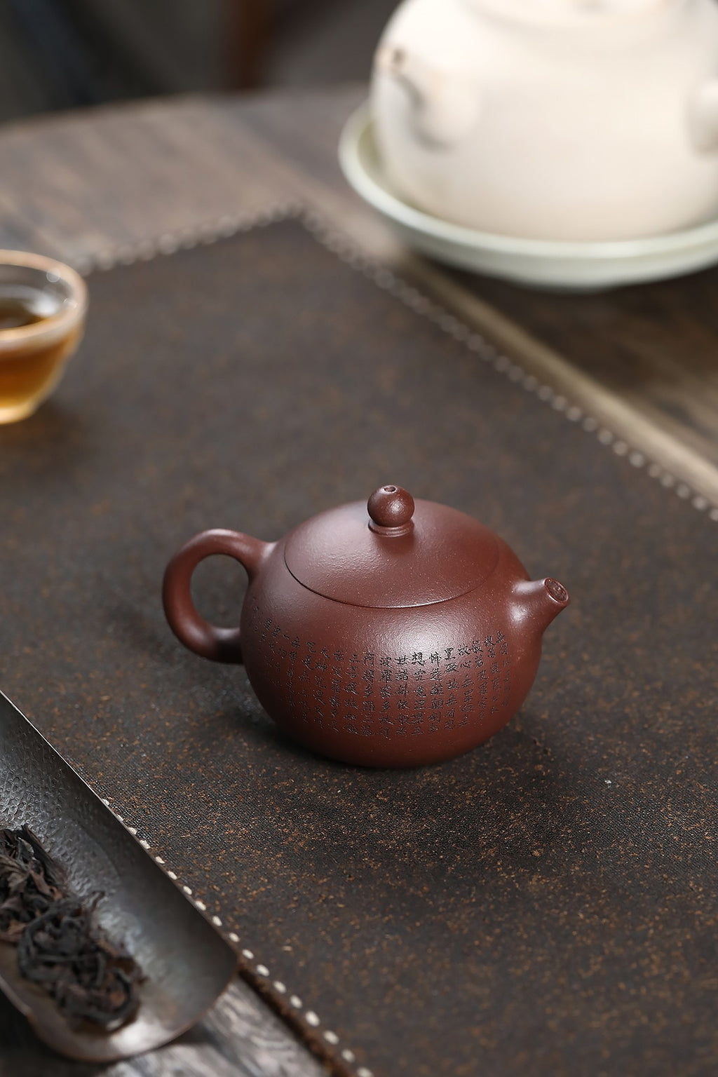 西施 原矿紫泥，200cc 手工制绘心经 9孔出水 李明手制 - ZishaTeapotChina