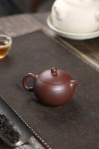西施 原矿紫泥，200cc 手工制绘心经 9孔出水 李明手制 - ZishaTeapotChina
