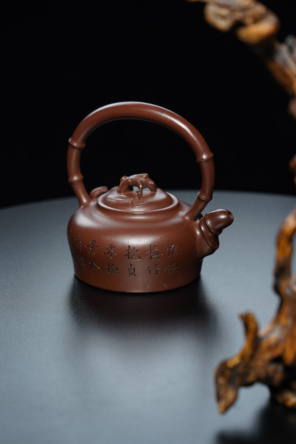 储立之大师｜中国陶瓷艺术终身成就奖获得者｜典藏重器【梅竹双亲提梁套组】原矿优质·特级紫泥·750cc