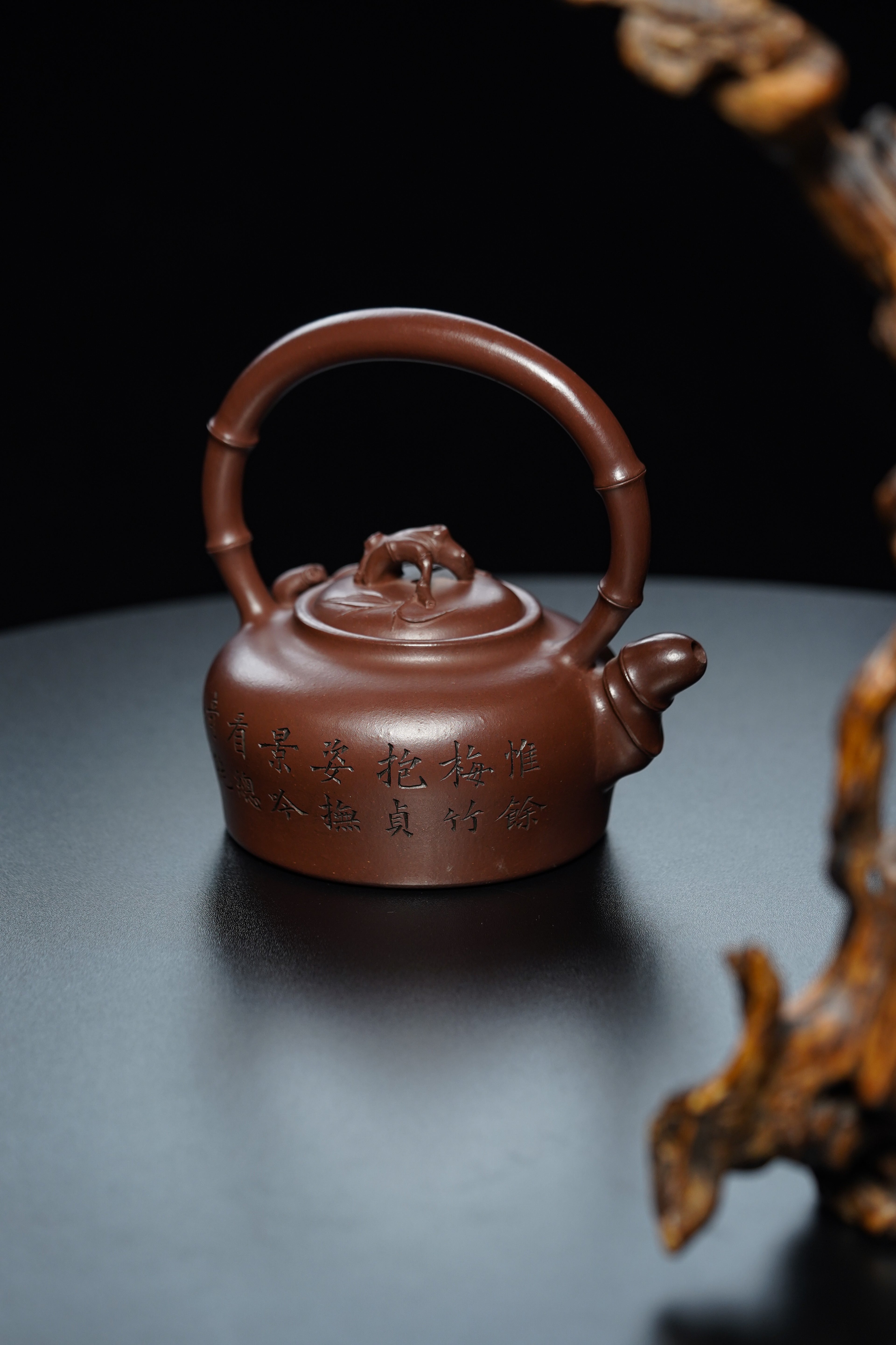储立之大师｜中国陶瓷艺术终身成就奖获得者｜典藏重器【梅竹双亲提梁套组】原矿优质·特级紫泥·750cc