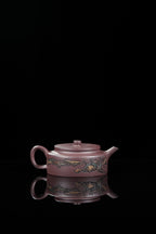 紫砂界彩刻山水标杆·李峰大师｜恭王府馆藏臻品《周盘壶》原矿优质老紫泥·180cc