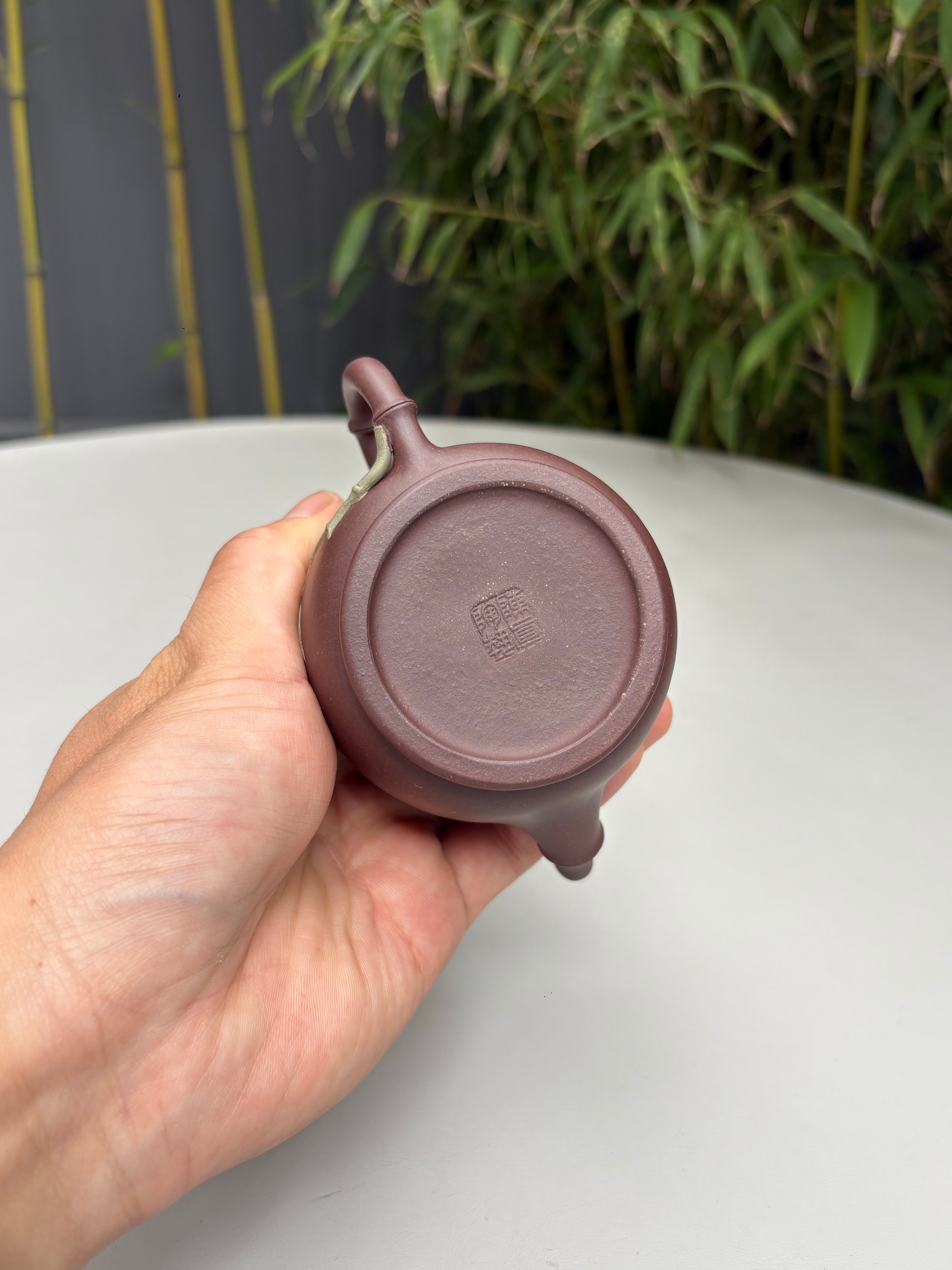 陈真藏品·真工妙造 紫砂界原创仿生花器佼佼者·巅峰之作《竹逸壶》原矿极品老紫泥·150cc
