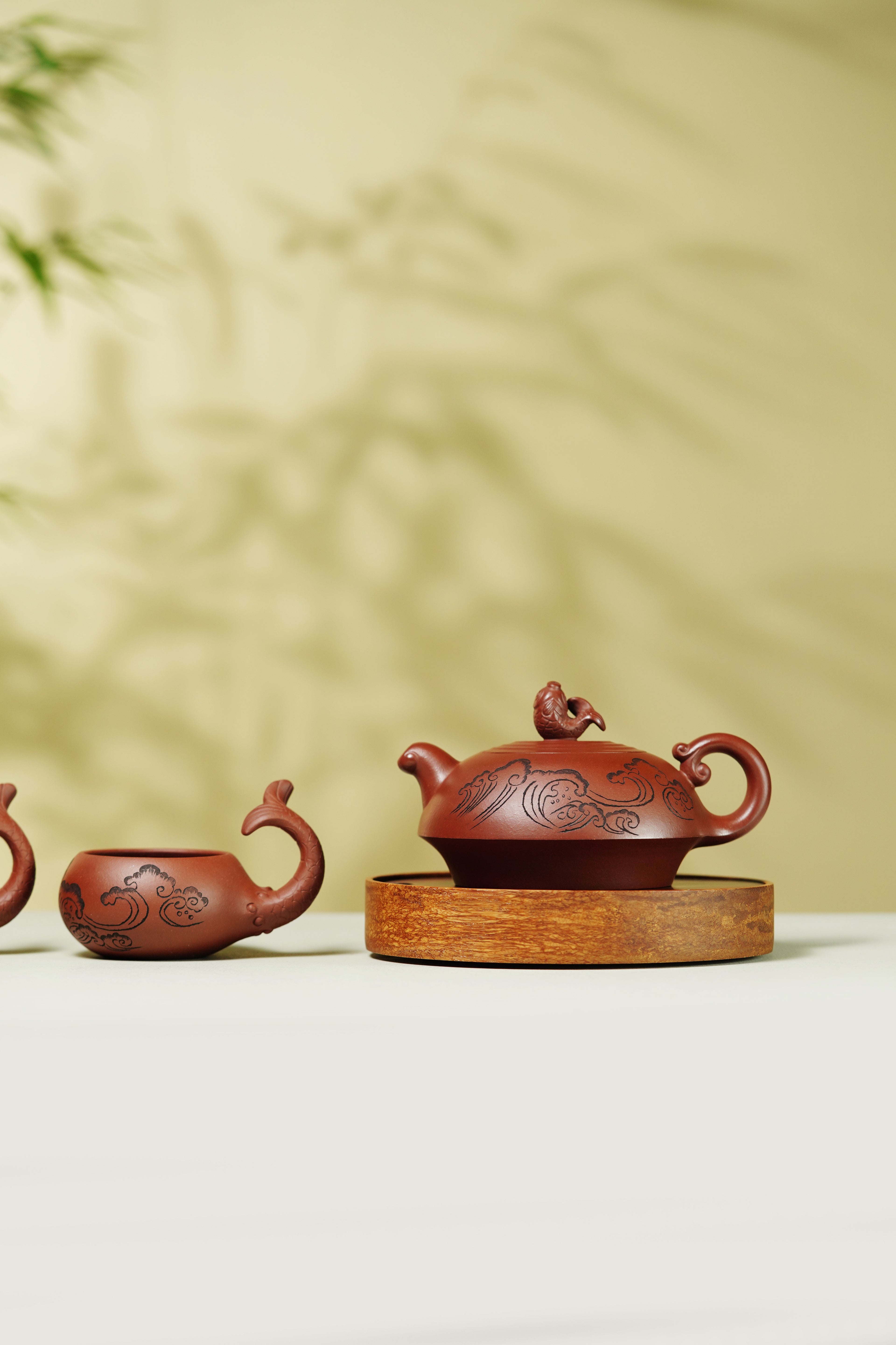 储立之大师｜中国陶瓷艺术终身成就奖获得者｜典藏重器【鱼跃龙门套组】原矿优质·紫泥·300cc