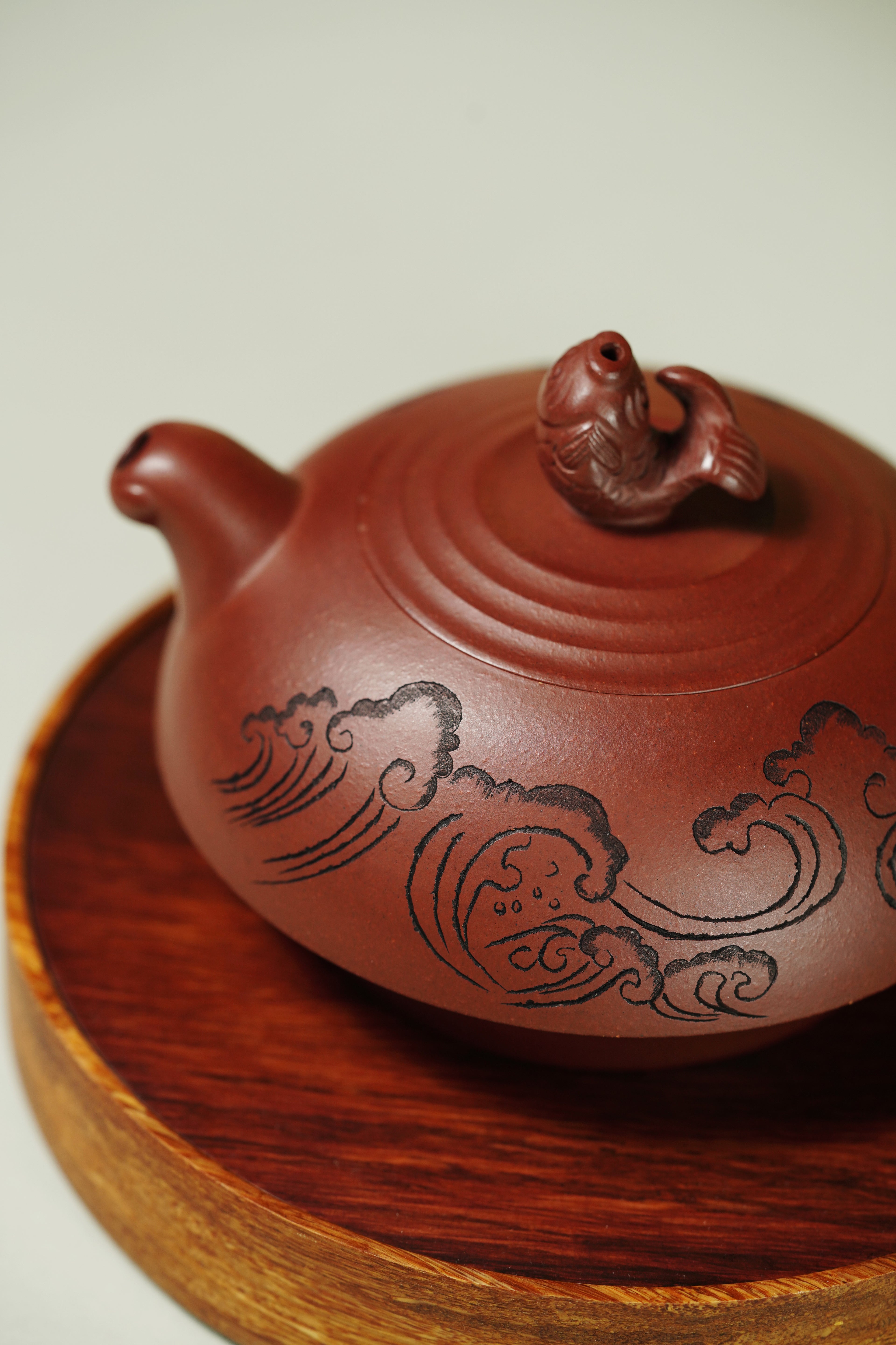 储立之大师｜中国陶瓷艺术终身成就奖获得者｜典藏重器【鱼跃龙门套组】原矿优质·紫泥·300cc