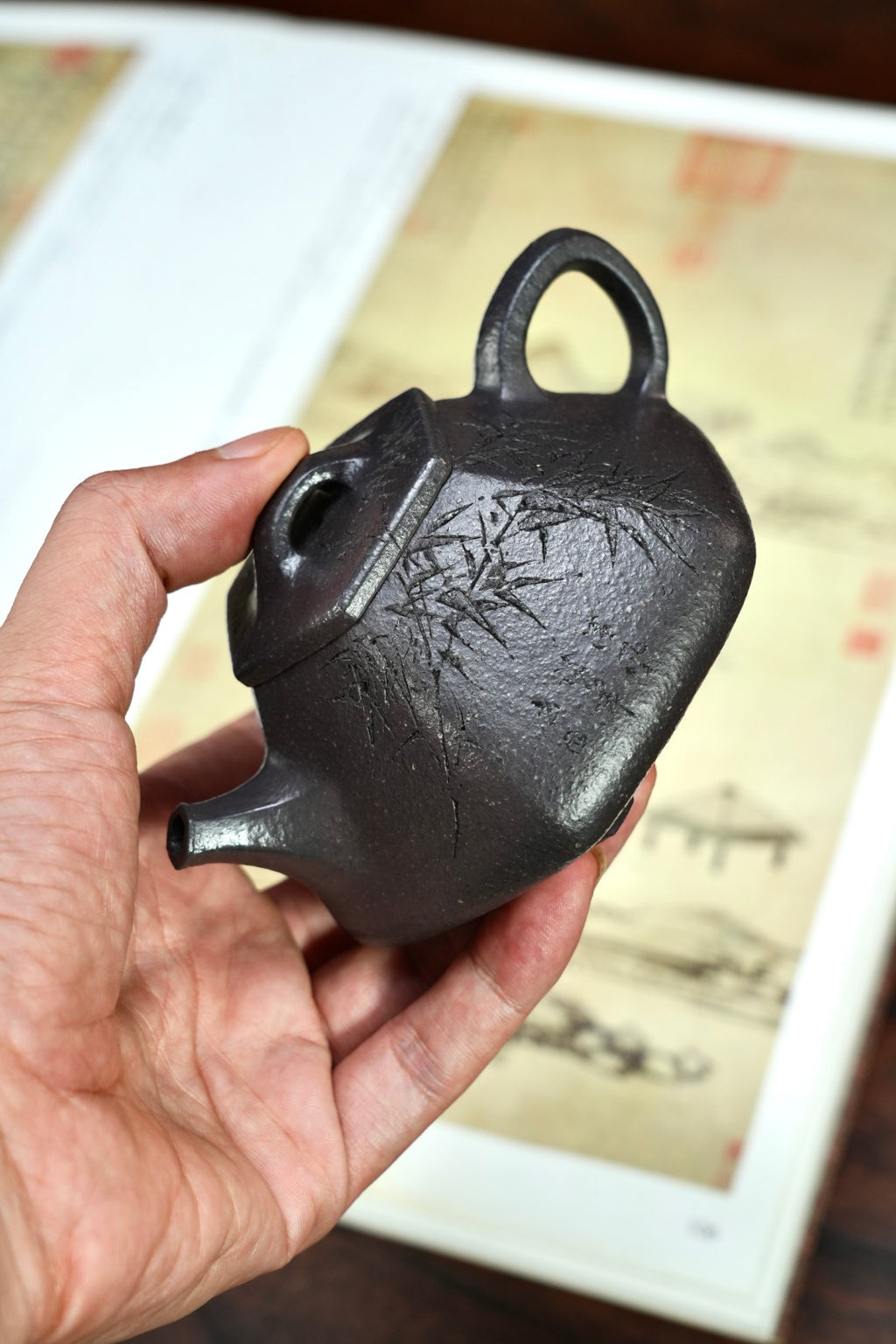 紫砂80后方器巨匠·耿浩巅峰之作《心舟石瓢壶》原矿极品天清泥·190cc