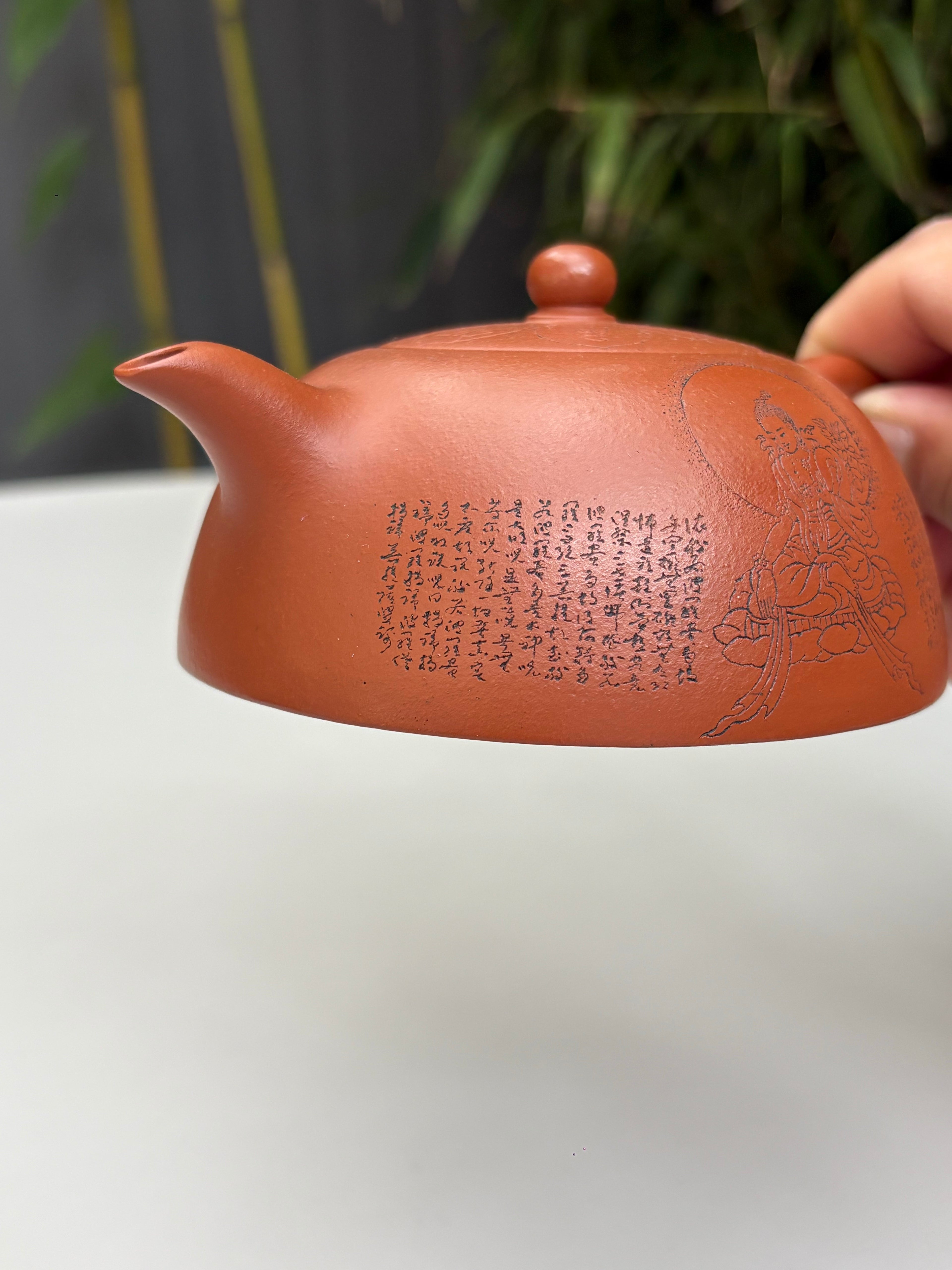 郑求标大师｜双心经至尊藏品·大拍+金奖+馆藏《小心经半月壶》原矿极品朱泥·200cc