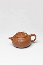 紫砂非遗花器泰斗·蒋蓉唯一嫡传｜蒋艺华亲制巅峰臻品【胸有成竹壶】原矿极品老段泥·180cc（真金限量款） - ZishaTeapotChina