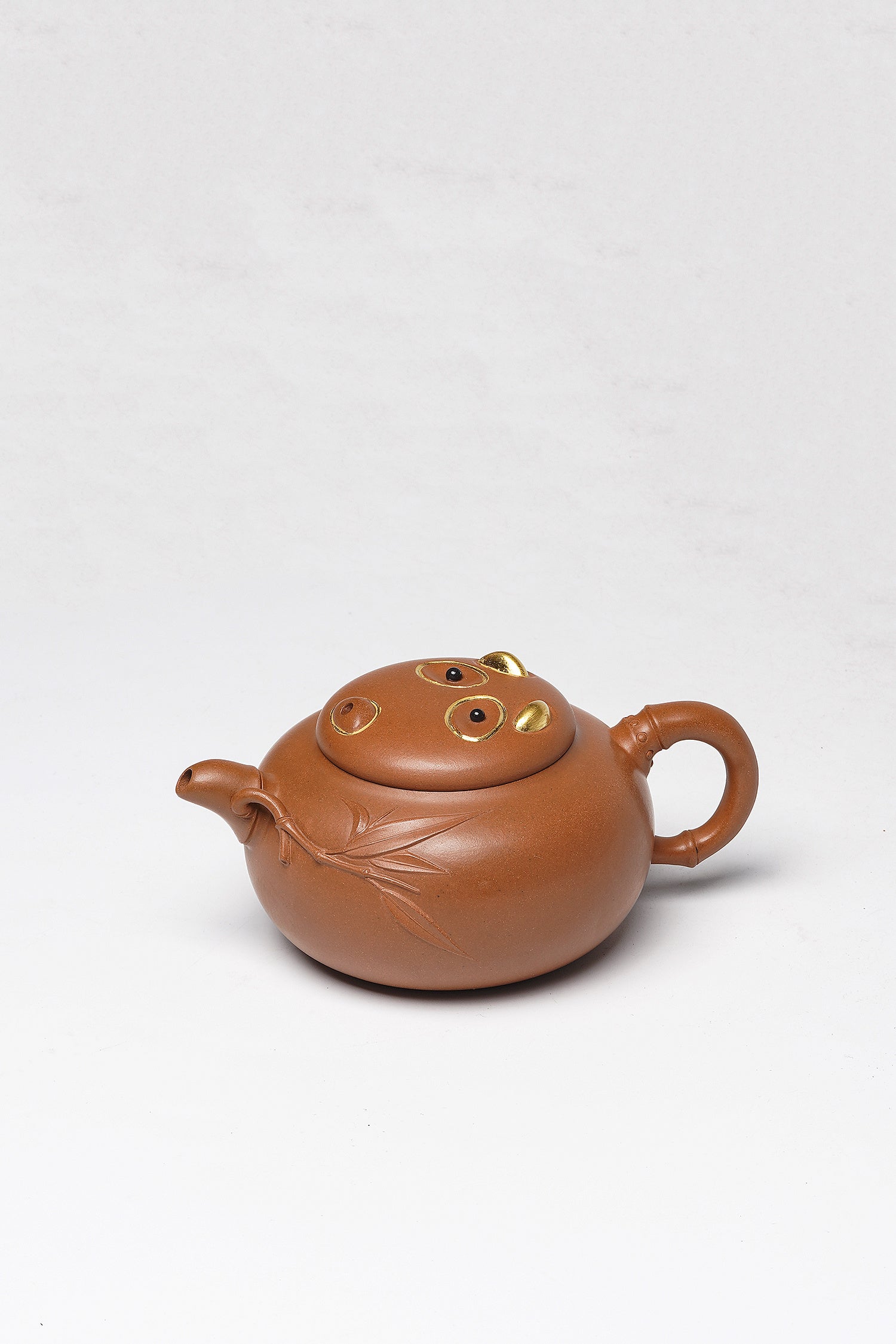 紫砂非遗花器泰斗·蒋蓉唯一嫡传｜蒋艺华亲制巅峰臻品【胸有成竹壶】原矿极品老段泥·180cc（真金限量款）