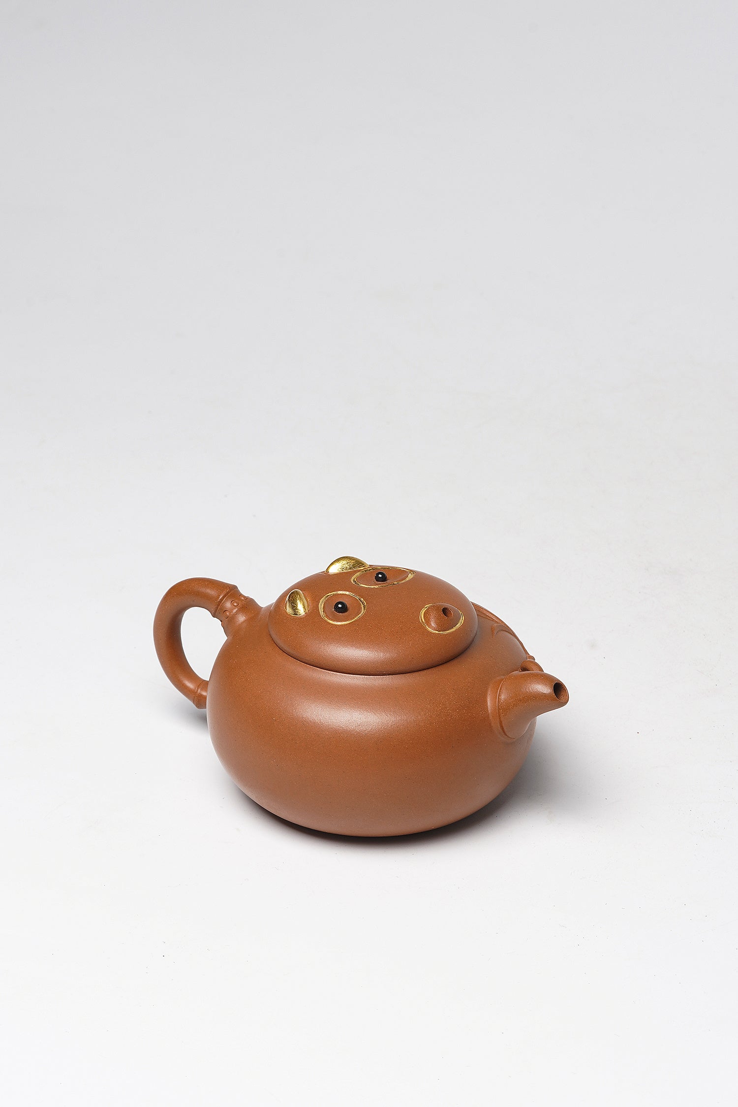 紫砂非遗花器泰斗·蒋蓉唯一嫡传｜蒋艺华亲制巅峰臻品【胸有成竹壶】原矿极品老段泥·180cc（真金限量款）