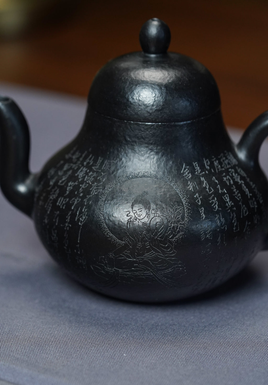 一器藏心经·紫砂纳万福｜郑求标大师｜双心经至尊臻品【思婷壶】原矿极品朱泥还原烧160cc