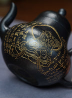 一器藏心经·紫砂纳万福｜郑求标大师｜双心经至尊臻品【思婷壶】原矿极品朱泥还原烧160cc
