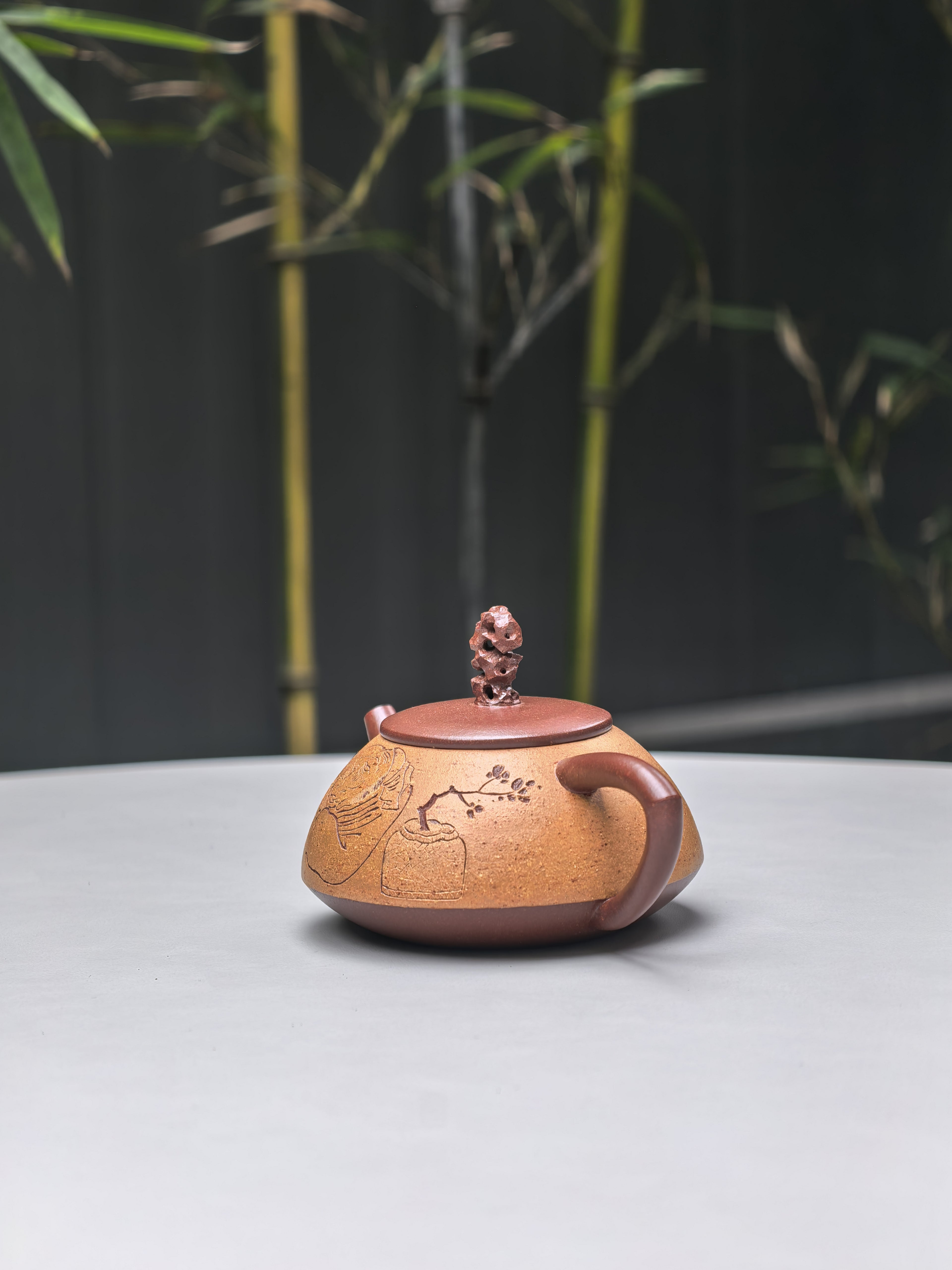 藏界臻选·石韵天成 紫砂太湖石巨匠·刘文科（云植）新品《顽石壶》原矿优质底槽清粉浆·200cc