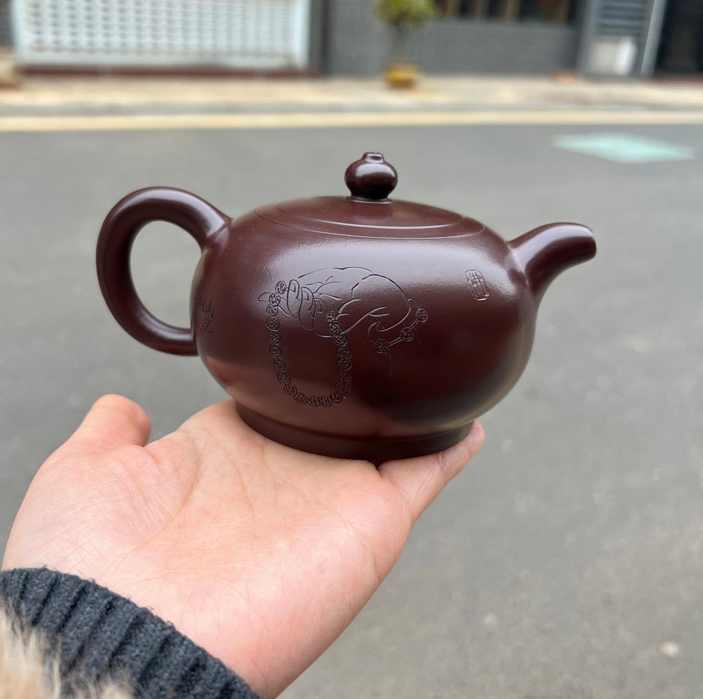 【心经宫灯】套组 泥料：极品紫茄泥 300cc 作者：袁连云、国家工艺美术师