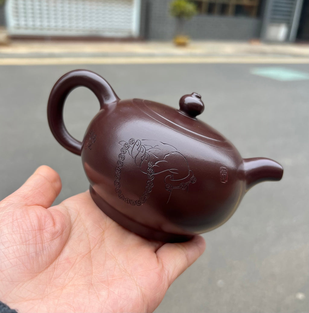 【心经宫灯】套组 泥料：极品紫茄泥 300cc 作者：袁连云、国家工艺美术师
