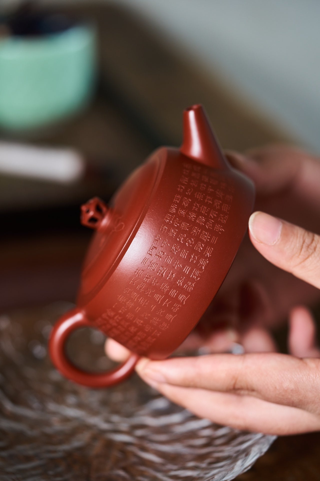 井栏心经 【泥料】原矿优质大红袍 【容量】130cc 【作者】吴敏（实力派工艺美术师）