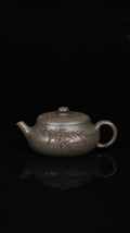 大运壶·唐俊芳制（甲辰龙年新品）·许卫国（许一刀）刻绘·蟹壳青·180cc诸事大吉，竹报平安