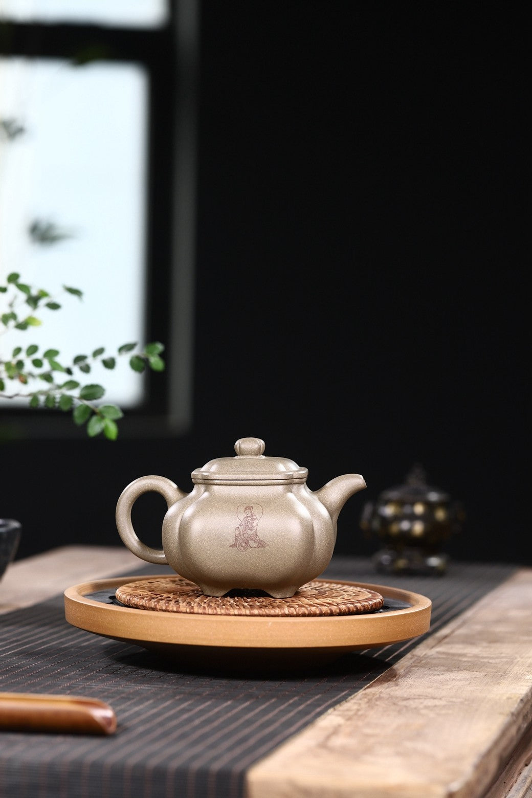 双高工合作高难度筋纹器【抽角传炉】造型敦厚稳重 壶身微雕篆刻《心经》独具一格