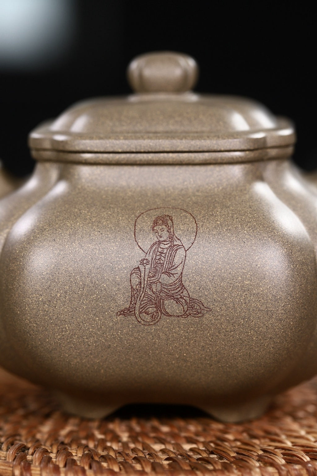双高工合作高难度筋纹器【抽角传炉】造型敦厚稳重 壶身微雕篆刻《心经》独具一格