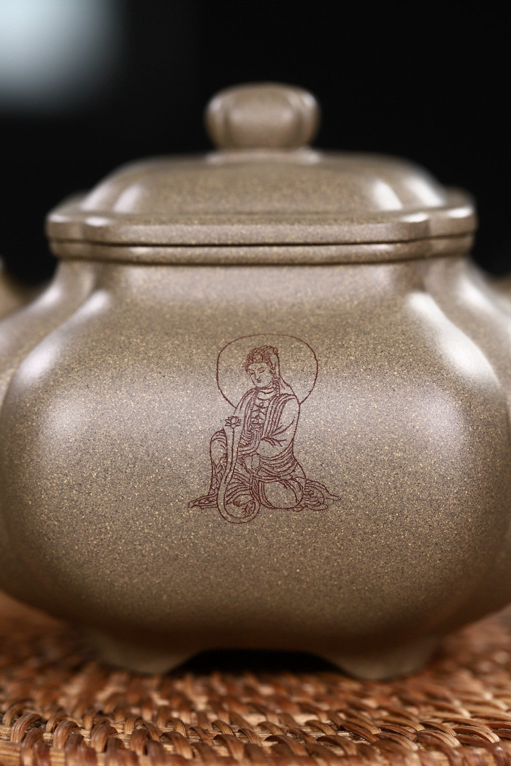 双高工合作高难度筋纹器【抽角传炉】造型敦厚稳重 壶身微雕篆刻《心经》独具一格