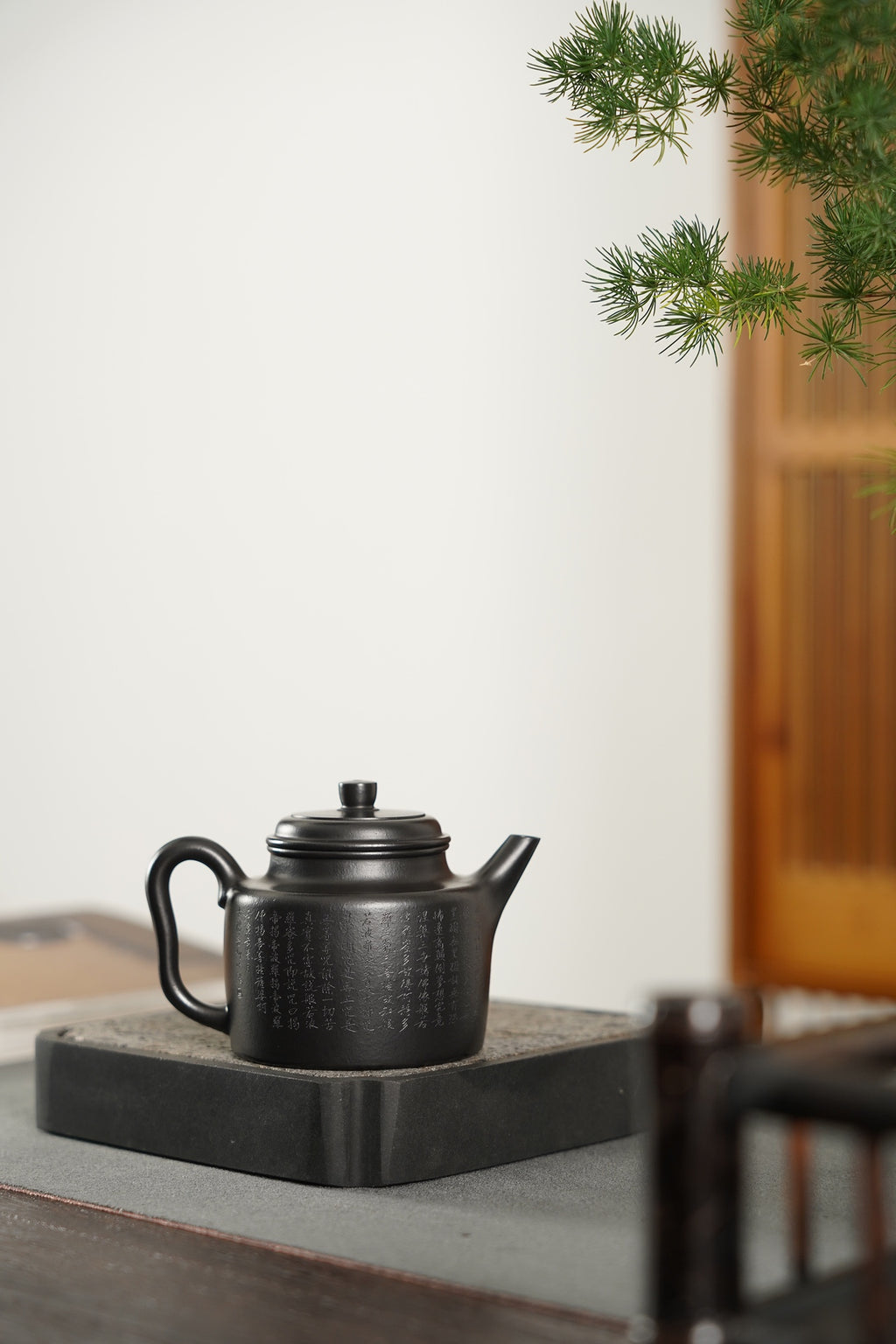 心经剑流高德钟·焐灰款 原矿小煤窑朱泥·180CC 壶身通刻心经更添老味