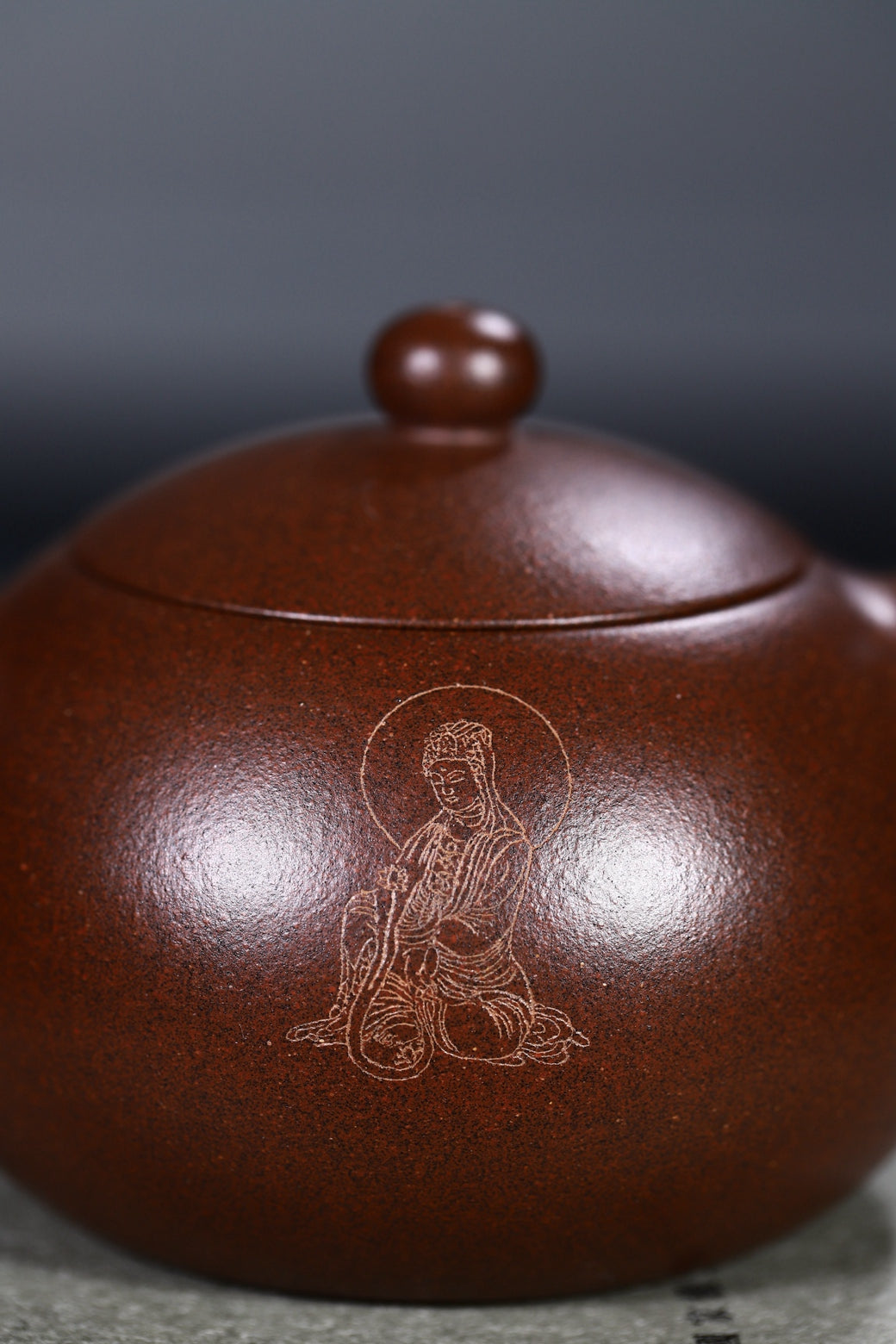 沉香黑星砂新品【心经西施】经典而又圆润 微雕高难度刻绘心经，240cc禅茶一味
