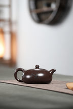 国工佳品【心经半月】 300cc 极品紫茄泥 袁连云（国家级工艺美术师）