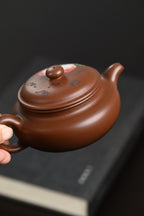 高工· 『扁腹』 文革老紫泥·容量300cc·11孔出水·内推·秦国萍（国家级高级工艺美术师）