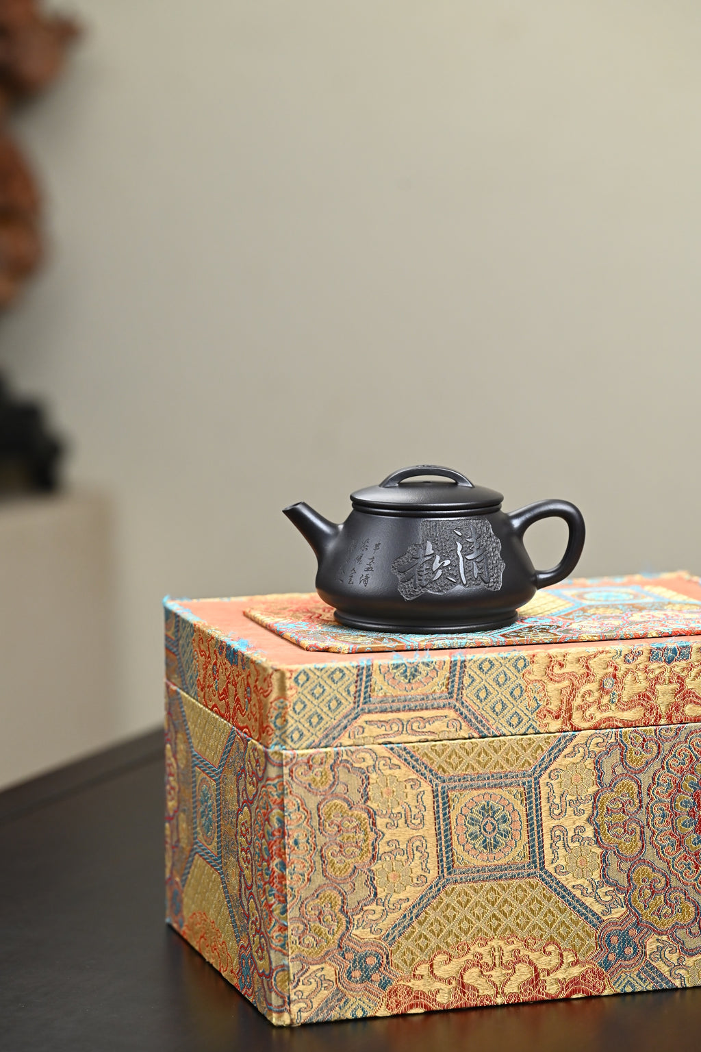 高工 『础瓢』 石黄·容量170cc·7孔出水·内推·秦国萍（国家级高级工艺美术师）