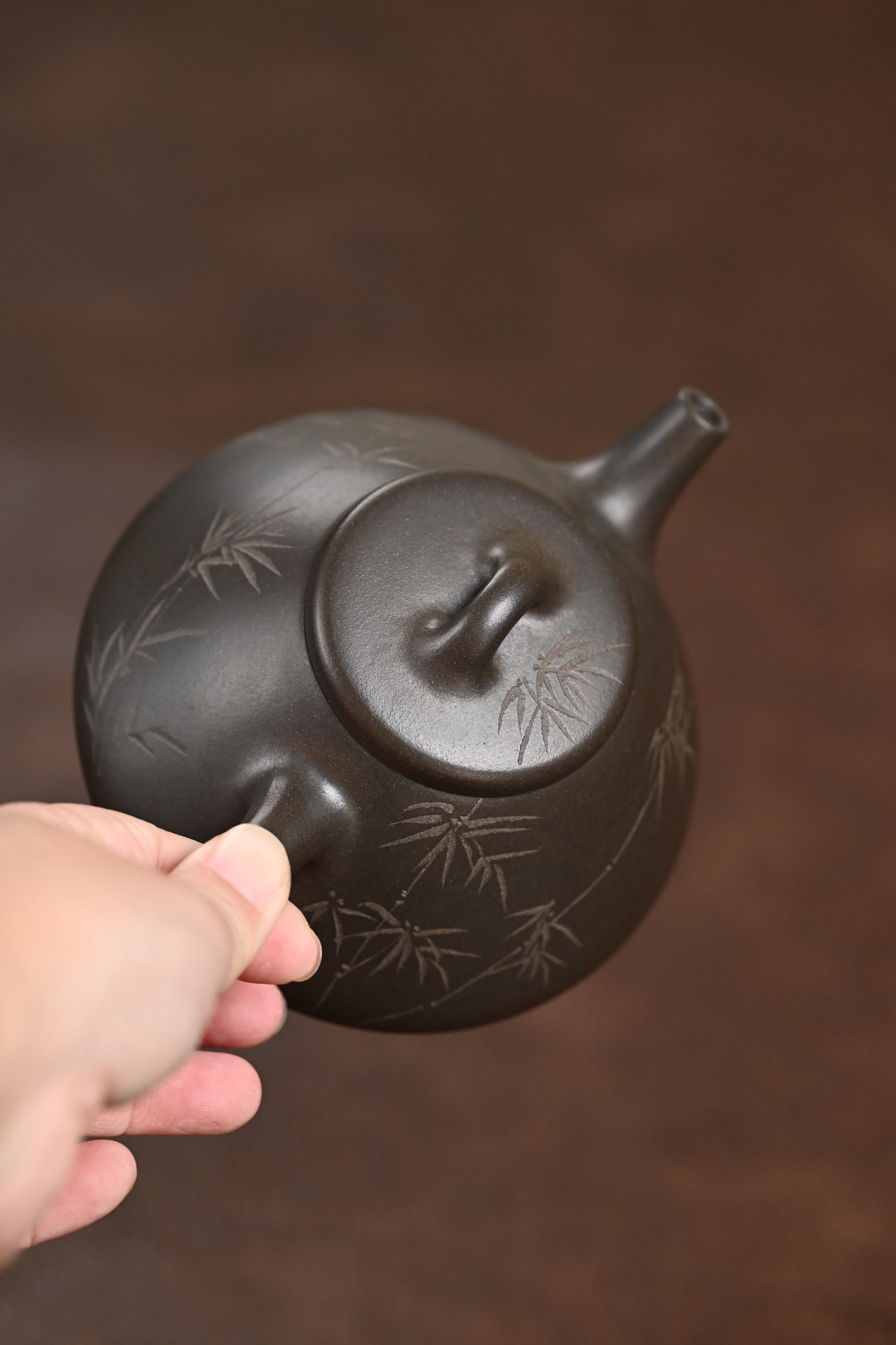 高工· 『子冶石瓢』 底槽清·柴烧·容量330cc·14孔出水·秦国萍（国家级高级工艺美术师）