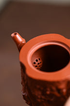 高工· 『松桩』 极品皱皮朱泥·容量290cc·19孔出水·内推·秦国萍（国家级高级工艺美术师）