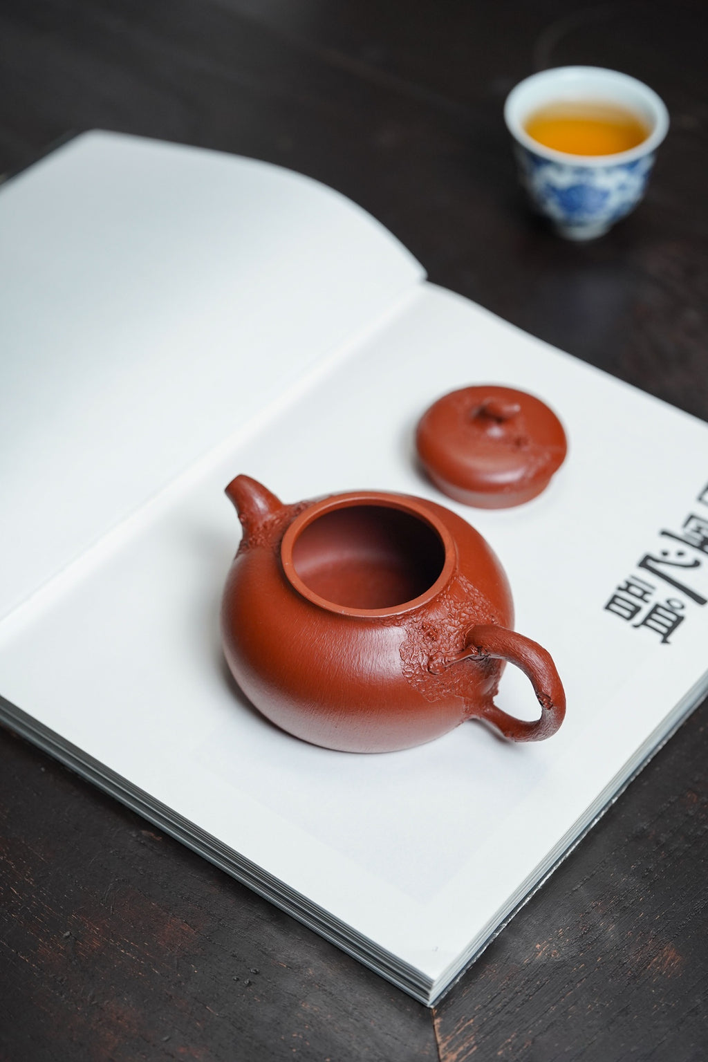 紫砂界的唯一·徐伟强原创景云松·拍卖5万同系列《茄段壶》原矿极品大红袍·220cc