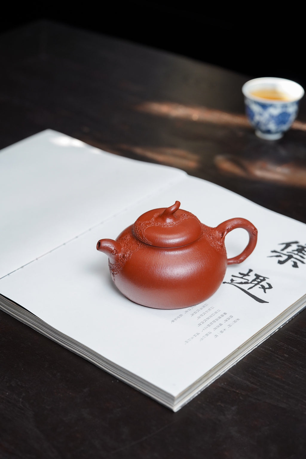 紫砂界的唯一·徐伟强原创景云松·拍卖5万同系列《茄段壶》原矿极品大红袍·220cc