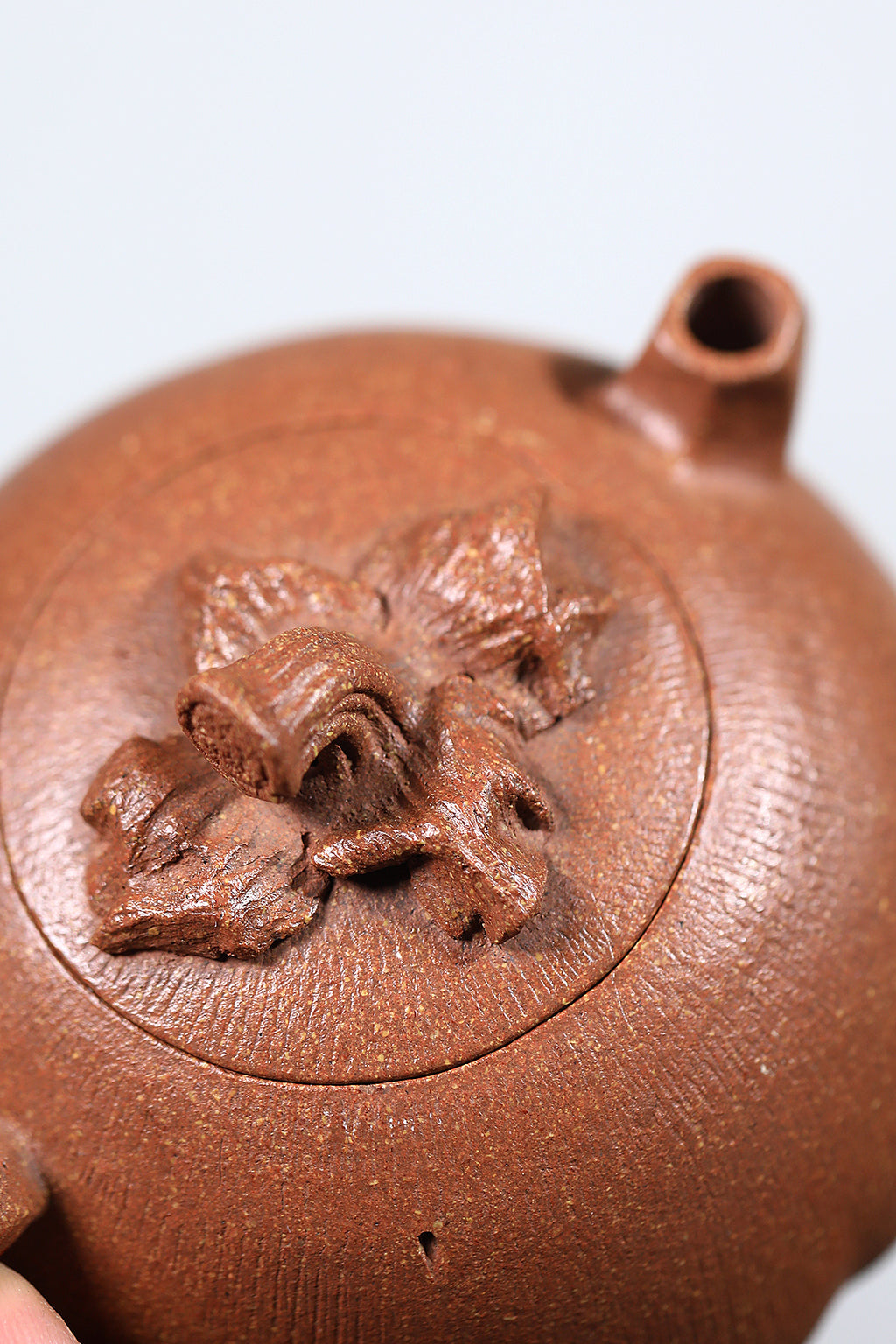 紫砂非遗花器泰斗·蒋蓉唯一嫡传｜蒋艺华亲制巅峰臻品【山竹壶】原矿极品老段泥·220cc