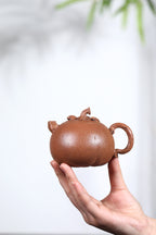 紫砂非遗花器泰斗·蒋蓉唯一嫡传｜蒋艺华亲制巅峰臻品【山竹壶】原矿极品老段泥·220cc