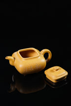 紫砂界彩刻山水标杆·李峰大师｜恭王府馆藏臻品《传炉壶》原矿优质黄金段·300cc