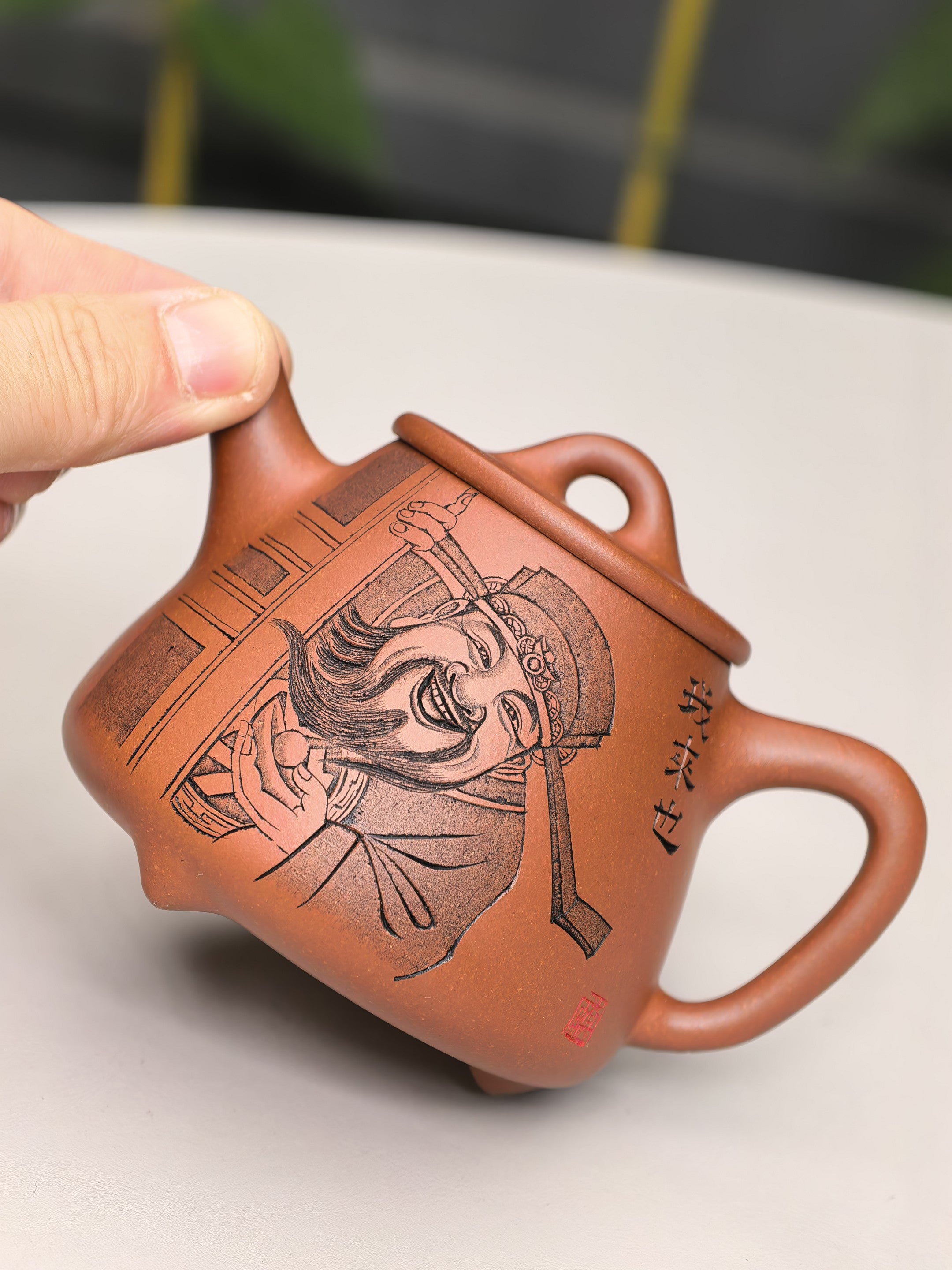 中华神刀·刻绘巅峰 杨喜雨大师陶刻巅峰臻品《高石瓢》原矿极品底槽清·230cc