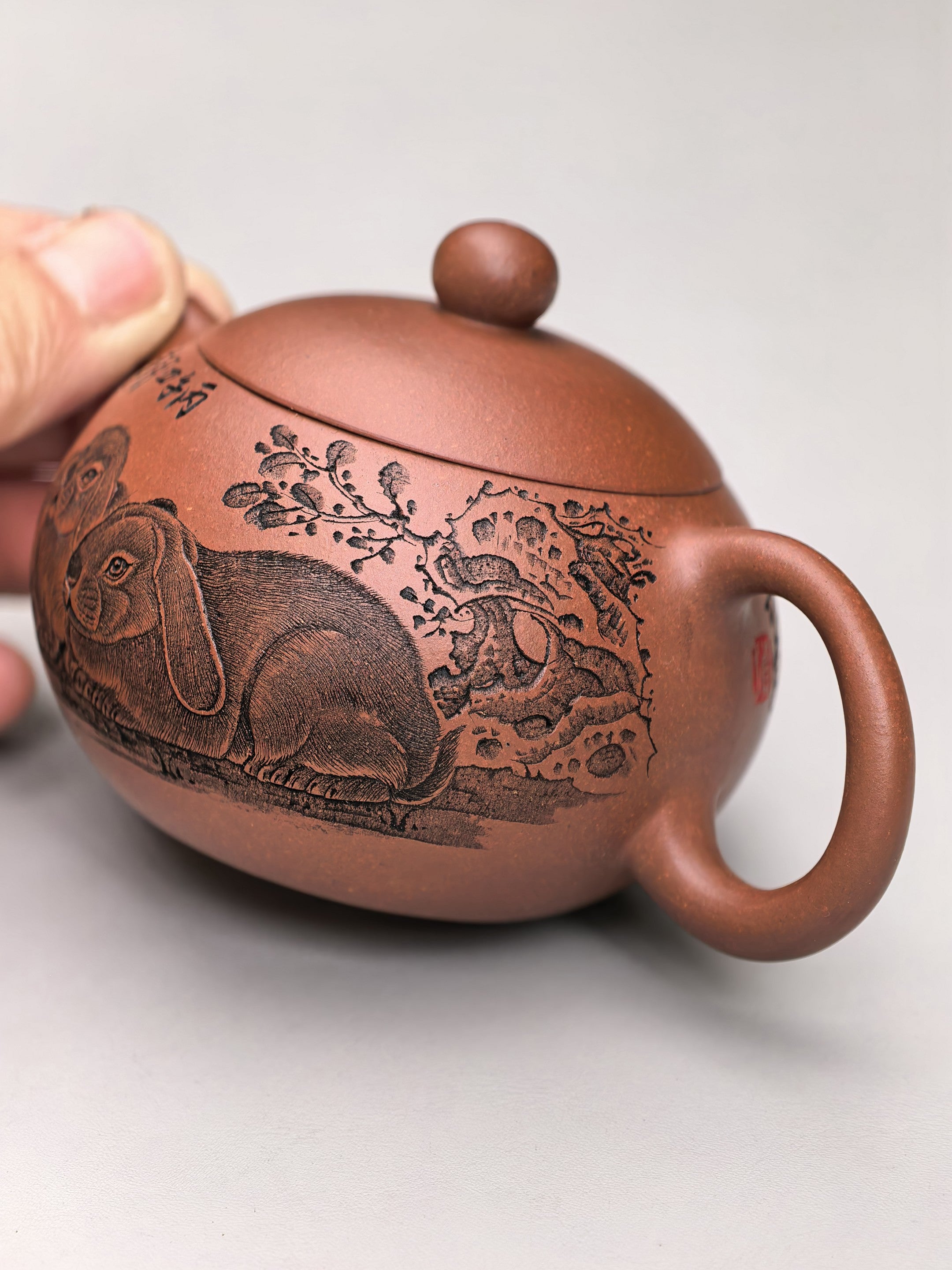 中华神刀·刻绘巅峰 杨喜雨大师陶刻巅峰臻品《西施壶》原矿极品底槽清·160cc