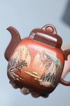 双宗师联袂·礼藏传世孤品重器 紫砂界立体意境山水第一人·何光宏×国大师邱玉林共同创作《福临八方壶》原矿极品老紫泥·350cc